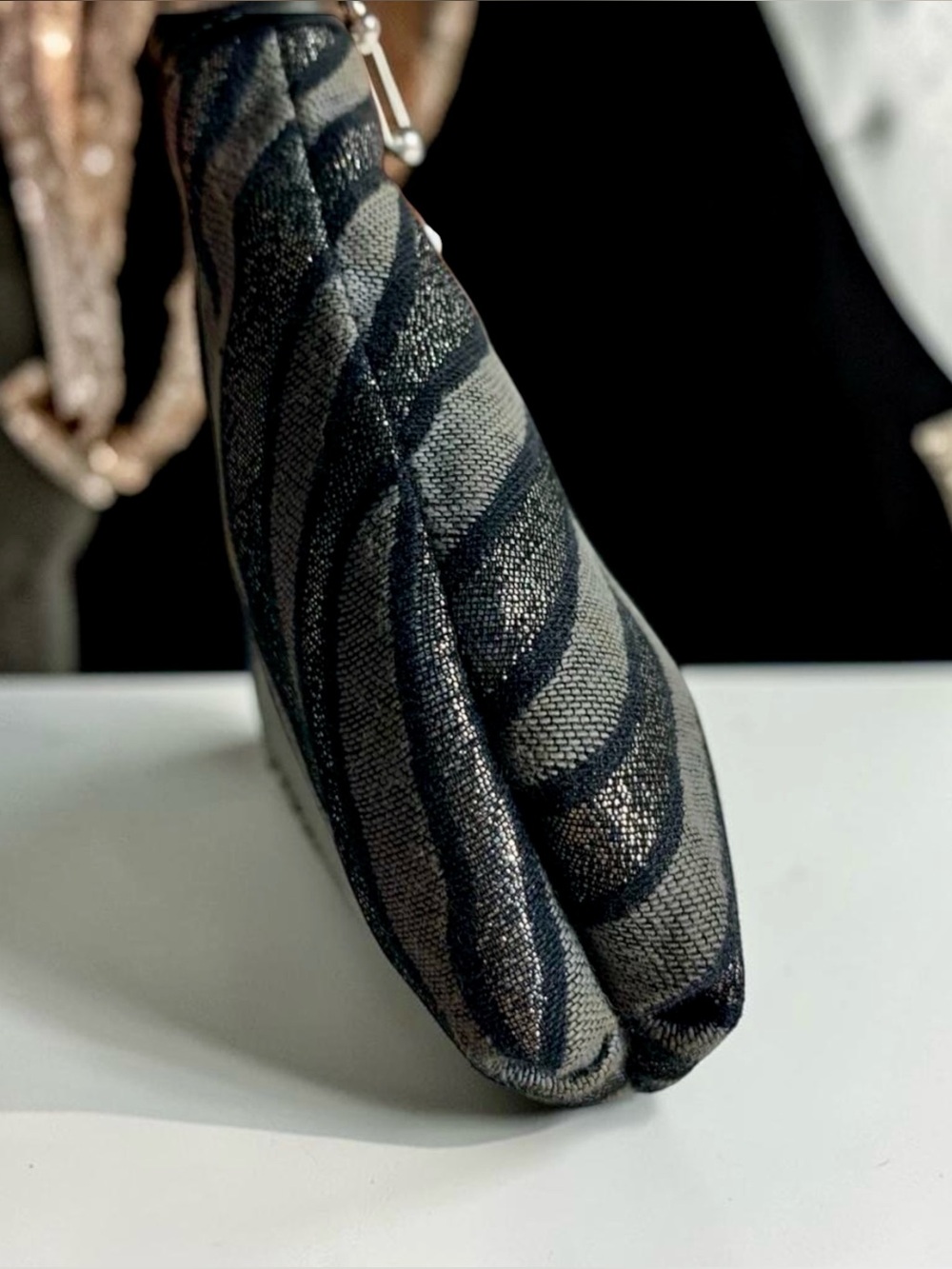 COACH Madison Zebra Print Large Clutch/Wristlet Metallic Y2K Glam - Picture 6 of 6